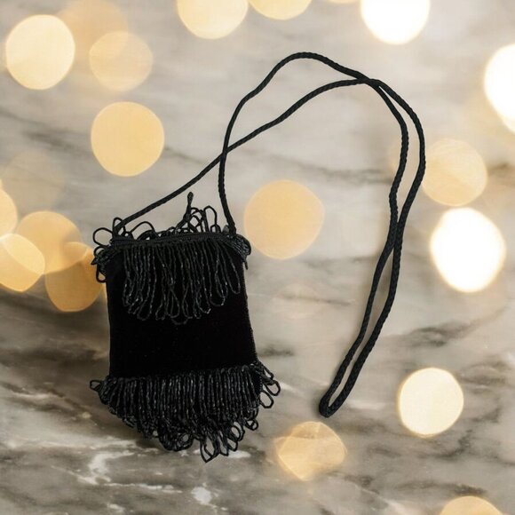 VINTAGE Black Beaded Cocktail Beaded Evening Bag - Picture 1 of 6